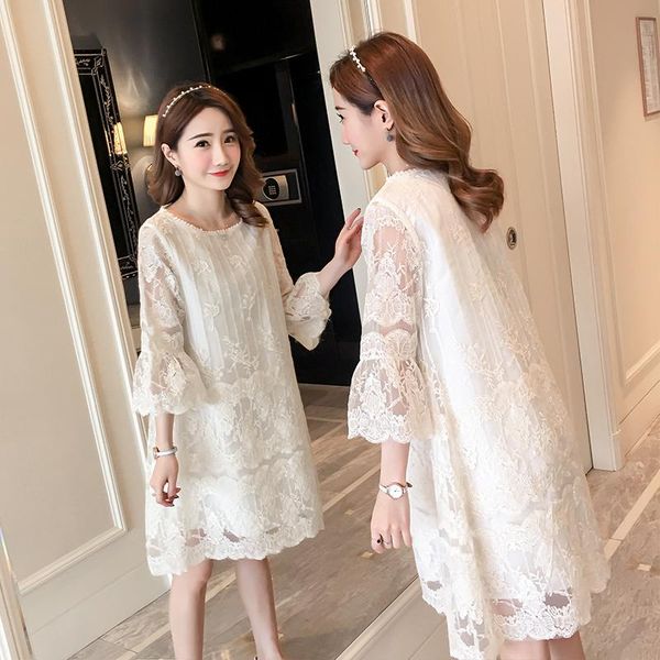 maternity dresses seven-minute cuffs, pregnant women's fashion skirts medium and long, White
maternity dresses seven-minute cuffs, pregnant women's fashion skirts medium and long, White
