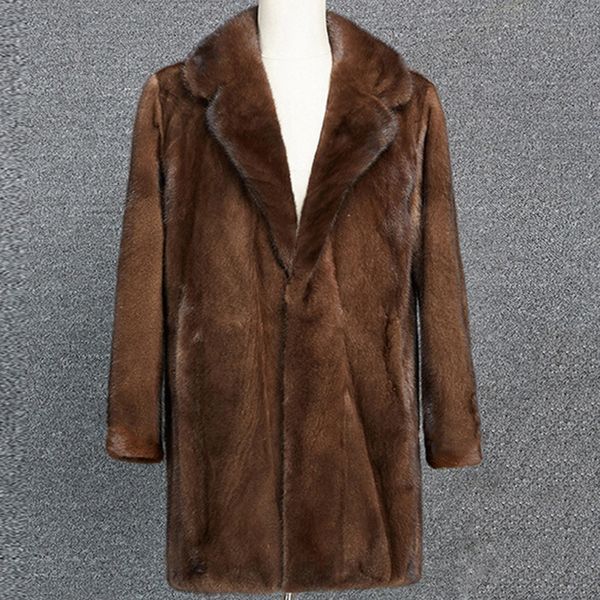 2021 new style long fur high-quality men's artificial mink fur coat and comfortable clothes for autumn and winter, Black
2021 new style long fur high-quality men's artificial mink fur coat and comfortable clothes for autumn and winter, Black