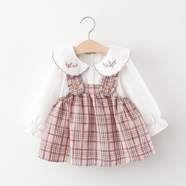 girl's dresses autumn children kids floral lapel collar blouse + plaid overalls sundress princess party girls dress baby 2pcs clothes v, Red;yellow
girl's dresses autumn children kids floral lapel collar blouse + plaid overalls sundress princess party girls dress baby 2pcs clothes v, Red;yellow