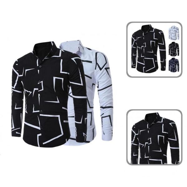 men's casual shirts men shirt long sleeve skin-friendly streetwear autumn for parties, White;black
men's casual shirts men shirt long sleeve skin-friendly streetwear autumn for parties, White;black
