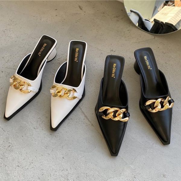 slippers 2021 summer women black high heels close toe block mules designer slip on loafers slides party shoes
slippers 2021 summer women black high heels close toe block mules designer slip on loafers slides party shoes