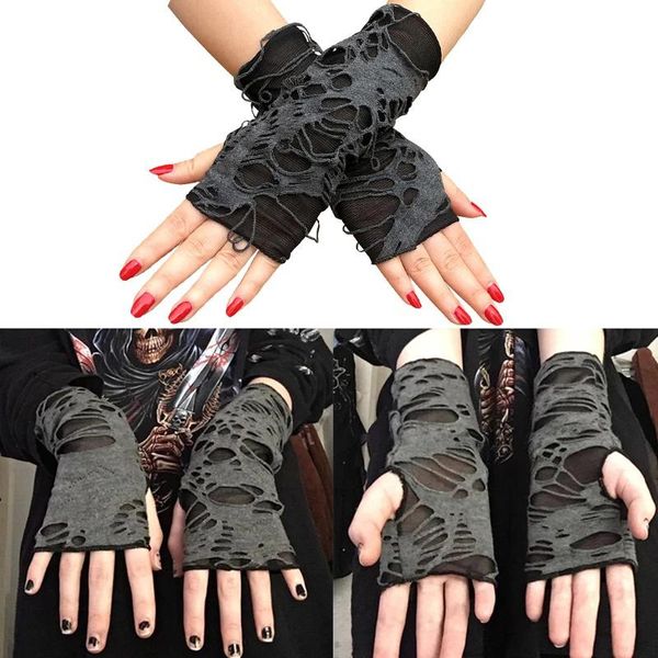 five fingers gloves goth punk fingerless cosplay ripped web wrist warmers mittens for halloween costume party, Blue;gray
five fingers gloves goth punk fingerless cosplay ripped web wrist warmers mittens for halloween costume party, Blue;gray