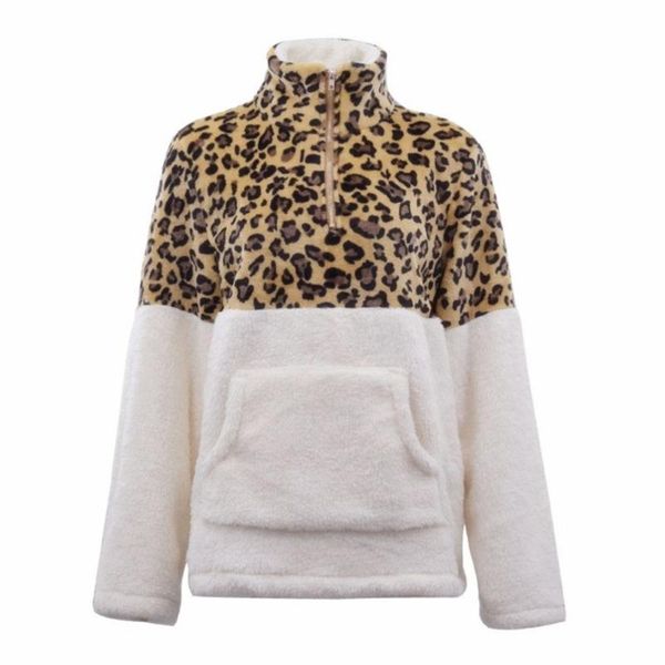 women leopard stitching sweaters oversized 5xl fleece fluffy zipper pullover new autumn winter street ladies thick warm sweater, White;black
women leopard stitching sweaters oversized 5xl fleece fluffy zipper pullover new autumn winter street ladies thick warm sweater, White;black