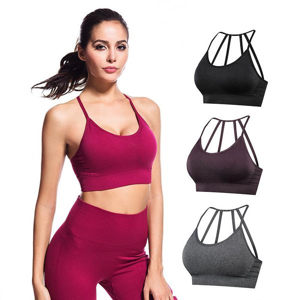 gym clothing gathered beauty back sportwear yoga bra no steel ring moisture wicking fitness sports seamless stretch underwear, White;black
gym clothing gathered beauty back sportwear yoga bra no steel ring moisture wicking fitness sports seamless stretch underwear, White;black