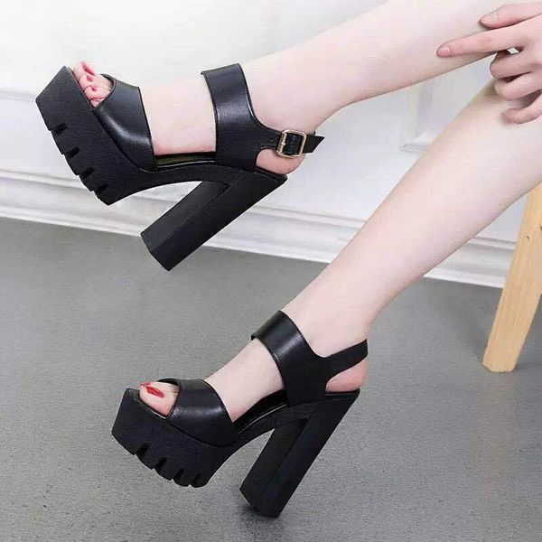 sandals ladies high heel summer the genuine leather all-match open toe roman designer 33-40, Black
sandals ladies high heel summer the genuine leather all-match open toe roman designer 33-40, Black