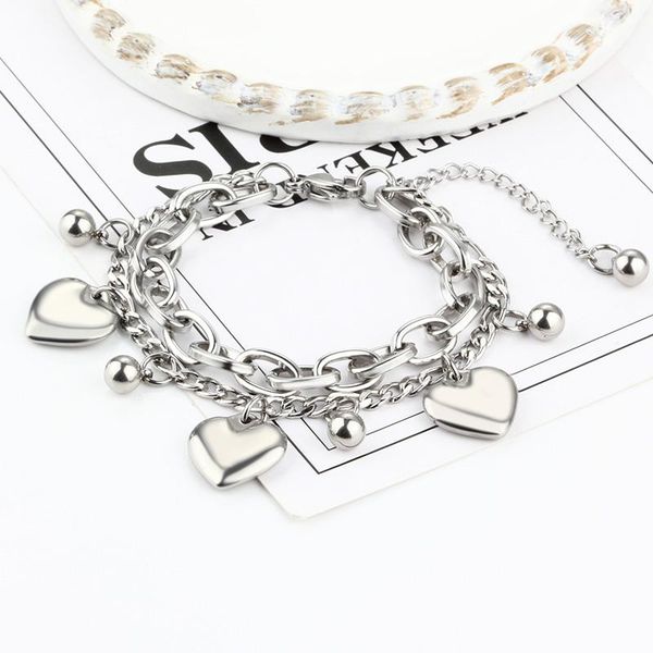 link, chain wiwi heart-shaped charms stainless steel beads pendant bracelet women vintage thick hip hop peach hearts bracelets jewelry, Black
link, chain wiwi heart-shaped charms stainless steel beads pendant bracelet women vintage thick hip hop peach hearts bracelets jewelry, Black
