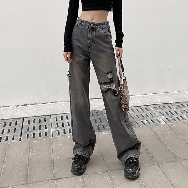 2021 winter new personality hole high waist slim jeans straight pants fashion streetwear women trouser miy8, Blue
2021 winter new personality hole high waist slim jeans straight pants fashion streetwear women trouser miy8, Blue