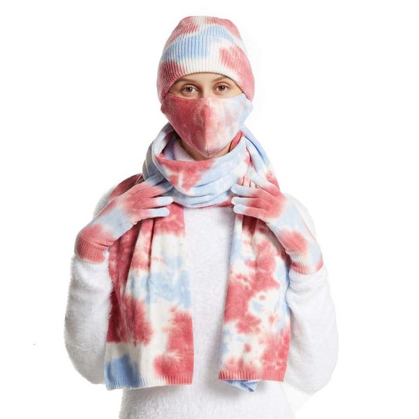 scarf hat women's winter tie dyed knitted gloves mask set fashion warm cold three piece, Blue;gray
scarf hat women's winter tie dyed knitted gloves mask set fashion warm cold three piece, Blue;gray