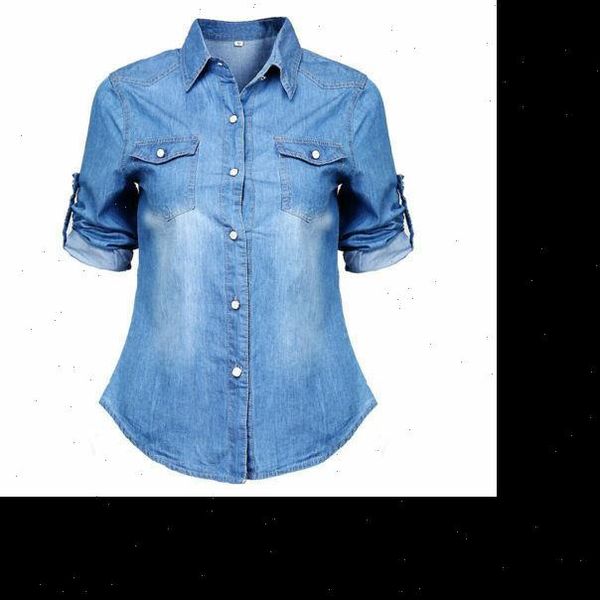 womens blouses denim shirt spring fall fashion casual retro loose blue long sleeve shirt single breasted oversize shirt females, White
womens blouses denim shirt spring fall fashion casual retro loose blue long sleeve shirt single breasted oversize shirt females, White
