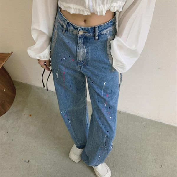women's jeans autumn splash ink women high waist denim wide leg pants female loose irregularity pocket trousers blue casual wear p285
women's jeans autumn splash ink women high waist denim wide leg pants female loose irregularity pocket trousers blue casual wear p285