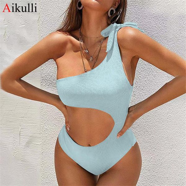 2021 solid one pieces swimsuit women's one shoulder cut out swimwear push up monokini bodysuit beach bathing suit swim blue
2021 solid one pieces swimsuit women's one shoulder cut out swimwear push up monokini bodysuit beach bathing suit swim blue