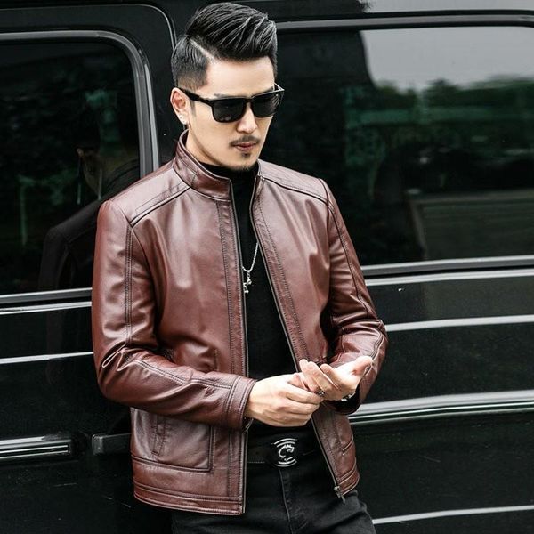 men's leather & faux male korean jacket with zipper, casual solid work jacket, slim fashion for biker, vintage, autumn and winter 2022, Black
men's leather & faux male korean jacket with zipper, casual solid work jacket, slim fashion for biker, vintage, autumn and winter 2022, Black