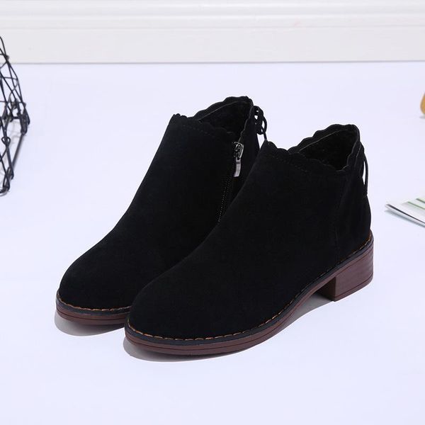 boots fashion round-toe lace-up chunky-heel flat lace british style suede dull polish women's ankle, Black
boots fashion round-toe lace-up chunky-heel flat lace british style suede dull polish women's ankle, Black
