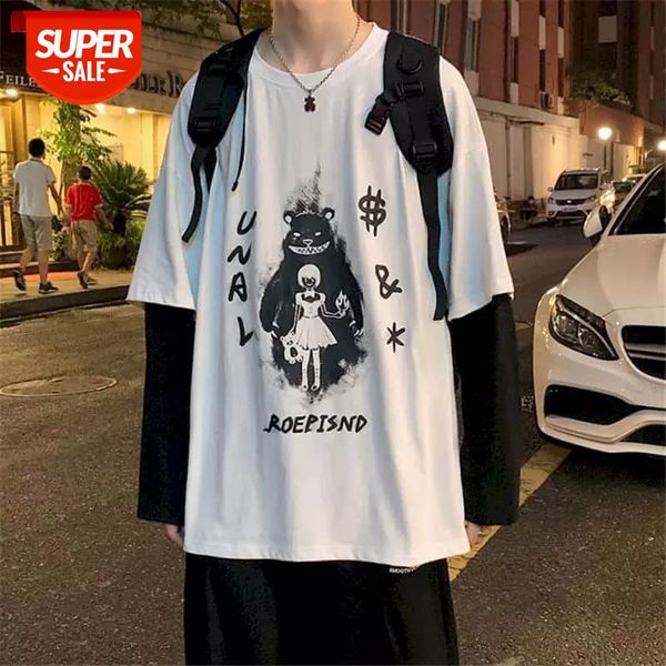 fake two-piece t-shirt male long-sleeved tide brand autumn winter loose ins hong kong style student clothes korean couple #kr2a, White;black
fake two-piece t-shirt male long-sleeved tide brand autumn winter loose ins hong kong style student clothes korean couple #kr2a, White;black