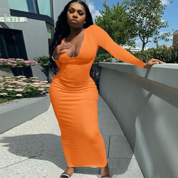 casual dresses skmy 2021 autumn women clothing style long dress deep v-neck low-cut solid color bodycon party clubwear female, Black;gray
casual dresses skmy 2021 autumn women clothing style long dress deep v-neck low-cut solid color bodycon party clubwear female, Black;gray