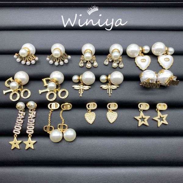 design jewelry earrings new pearl letter diamond high version fashion s925 silver needle earrings, Golden
design jewelry earrings new pearl letter diamond high version fashion s925 silver needle earrings, Golden