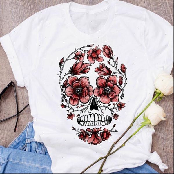 women graphic skull flower floral cute ladies 90s print halloween clothing clothes lady tees t shirt womens t shirt, White
women graphic skull flower floral cute ladies 90s print halloween clothing clothes lady tees t shirt womens t shirt, White