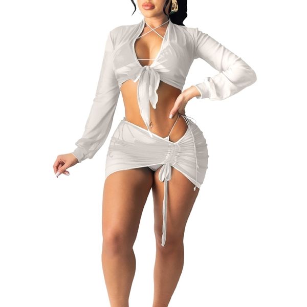 oluolin women mesh swimsuit cover up 2 piece set tshirt and mini skirt matching set summer solid beach bathing suit draped, White;black
oluolin women mesh swimsuit cover up 2 piece set tshirt and mini skirt matching set summer solid beach bathing suit draped, White;black