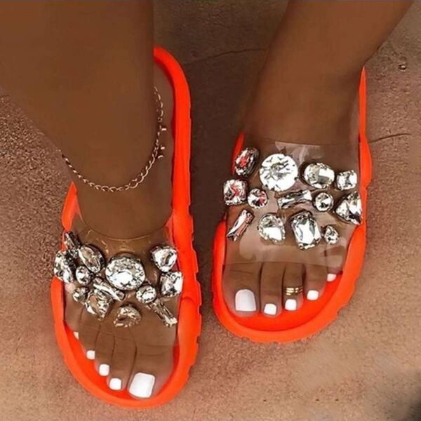 slippers women's rhinestone candy-color 2021 women flip flop fashion comfort beach shoes diamond flat outdoor sandals, Black
slippers women's rhinestone candy-color 2021 women flip flop fashion comfort beach shoes diamond flat outdoor sandals, Black