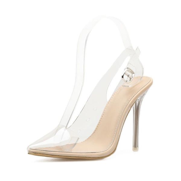 sandals summer women pu transparent buckle strap thin heels .5cm high pumps lady sandal woman shoes, Black
sandals summer women pu transparent buckle strap thin heels .5cm high pumps lady sandal woman shoes, Black