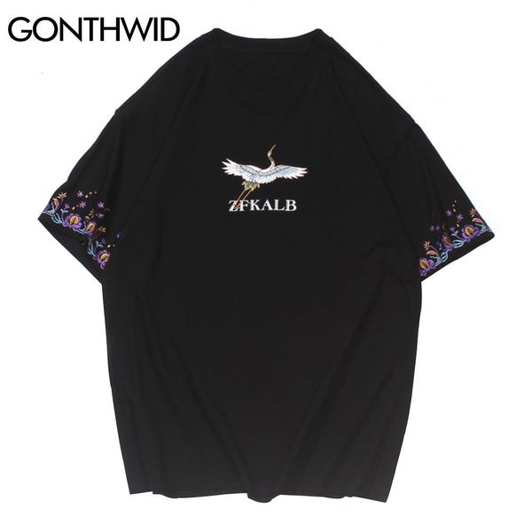 gonthwid t-shirts summer casual harajuku embroidery cranes lotus flowers short sleeve tees cotton hip hop loose streetwear c0315, White;black
gonthwid t-shirts summer casual harajuku embroidery cranes lotus flowers short sleeve tees cotton hip hop loose streetwear c0315, White;black