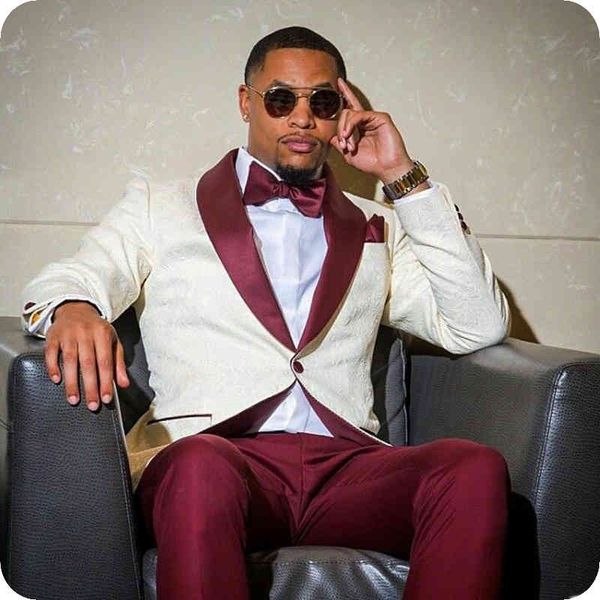 men's suits & blazers groomsmen ivory pattern and burgundy groom tuxedos shawl lapel men 2 pieces wedding bridegroom ( jacket+pant, White;black
men's suits & blazers groomsmen ivory pattern and burgundy groom tuxedos shawl lapel men 2 pieces wedding bridegroom ( jacket+pant, White;black