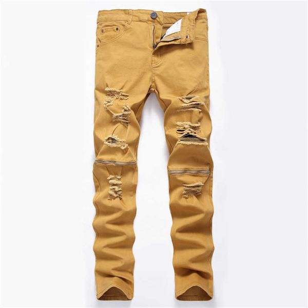 new denim zipper knee long slim fit ripped casual jeans stretch trousers long large size fashion jeans for male x0621, Blue
new denim zipper knee long slim fit ripped casual jeans stretch trousers long large size fashion jeans for male x0621, Blue