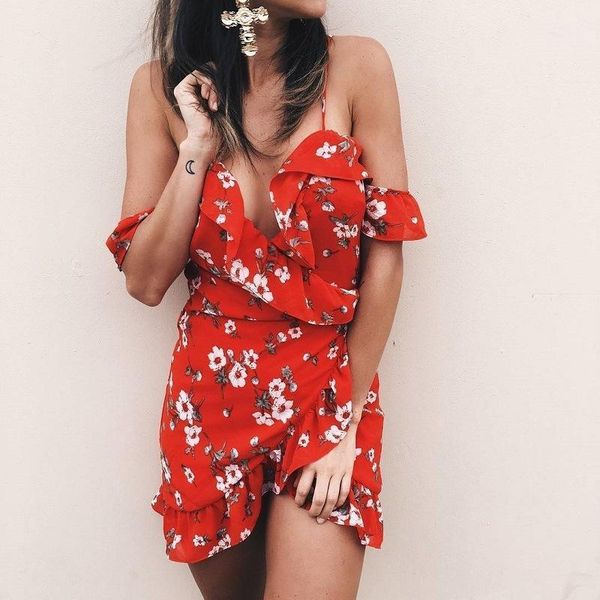 off shoulder deep v neck summer dress 2021 elegant red polka floral print dresses for women backless ruffle party casual, Black;gray
off shoulder deep v neck summer dress 2021 elegant red polka floral print dresses for women backless ruffle party casual, Black;gray