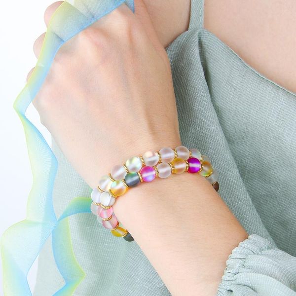 charm bracelets c.quanchi fall moonstone fashion color reflective beaded bracelet for women handmade stretch bangle jewelry, Golden;silver
charm bracelets c.quanchi fall moonstone fashion color reflective beaded bracelet for women handmade stretch bangle jewelry, Golden;silver