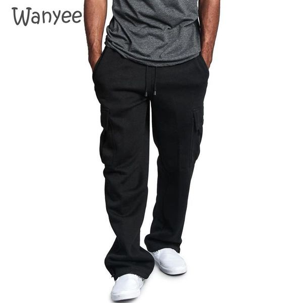 men's pants joggers male multi-pocket sweatpants casual men drawstring elastic waist solid color trousers loose movement, Black
men's pants joggers male multi-pocket sweatpants casual men drawstring elastic waist solid color trousers loose movement, Black