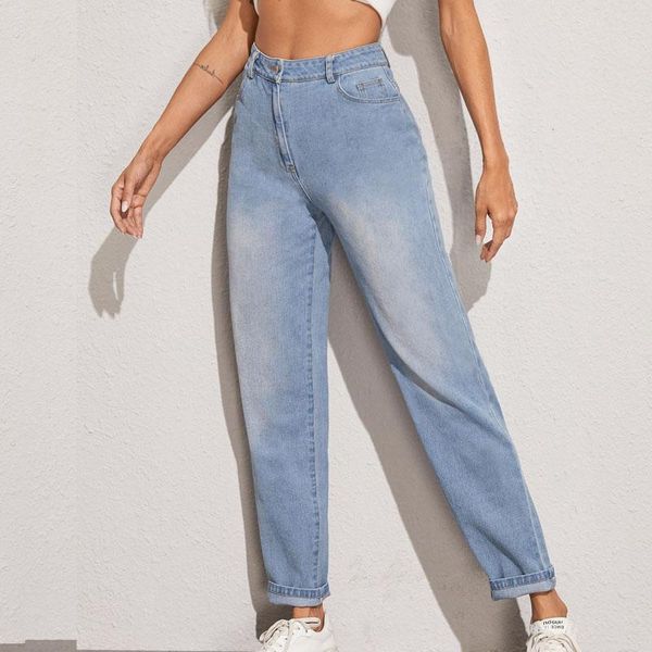 women's jeans 2021 four seasons can wear retro high waist all-match denim straight trousers, Blue
women's jeans 2021 four seasons can wear retro high waist all-match denim straight trousers, Blue