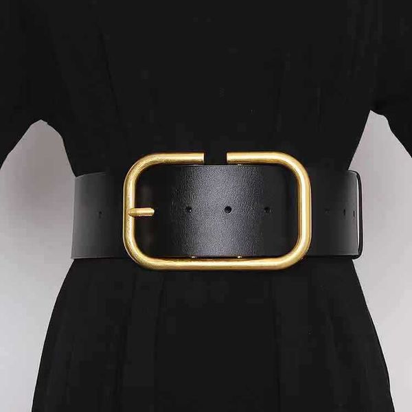 

Womens Belts Waistband Belts Woman Belt Smooth Buckle Width 8.5cm 4 Colors Optional High Quality Cowhide