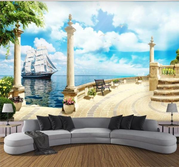 customizable wallpaper 3d/5d/8d waterproof wall covering roman column balcony sailing boat sea view background wall
customizable wallpaper 3d/5d/8d waterproof wall covering roman column balcony sailing boat sea view background wall