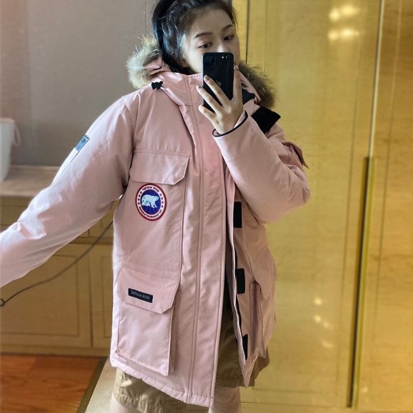 Winter 08 expedition new Canadian work clothes goose down women's medium and long thickened waterproof men's jacket, Black
Winter 08 expedition new Canadian work clothes goose down women's medium and long thickened waterproof men's jacket, Black