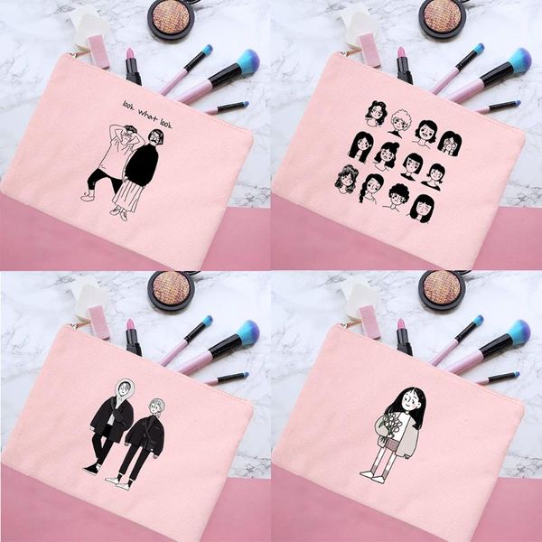 cosmetic bags & cases cartoon people women canvas pink tote fashion casual zipper makeup organizer purses pencil handbags gifts
cosmetic bags & cases cartoon people women canvas pink tote fashion casual zipper makeup organizer purses pencil handbags gifts