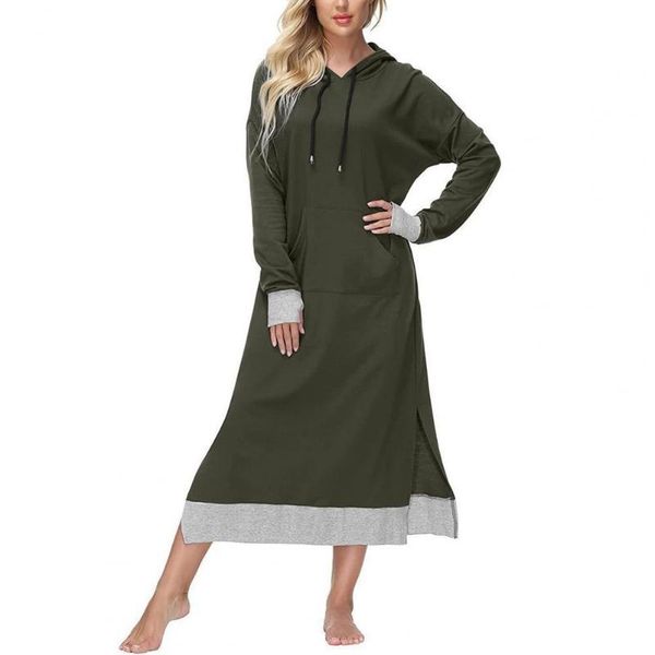 casual dresses women hooded dress drawstring contrast color patchwork autumn large pocket side split for daily wear, Black;gray
casual dresses women hooded dress drawstring contrast color patchwork autumn large pocket side split for daily wear, Black;gray