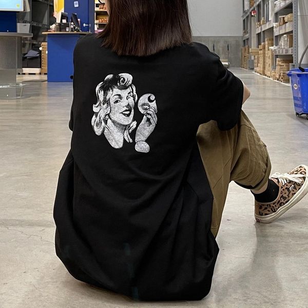 trendy cht khat monroe print round neck short sleeve male and female couple cotton t-shirt sports top, White;black
trendy cht khat monroe print round neck short sleeve male and female couple cotton t-shirt sports top, White;black