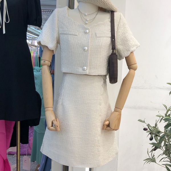2021 new summer clothes for women tweed two sleeve crop short skirt suit female elegant 2 piece set womens outfits fyd9, Black;gray
2021 new summer clothes for women tweed two sleeve crop short skirt suit female elegant 2 piece set womens outfits fyd9, Black;gray