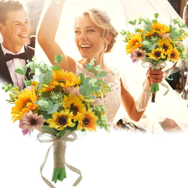 decorative flowers & wreaths 1pcs beautiful sunflower holding bouquet silk flower bride artificial fake home garden party wedding diy decora
decorative flowers & wreaths 1pcs beautiful sunflower holding bouquet silk flower bride artificial fake home garden party wedding diy decora