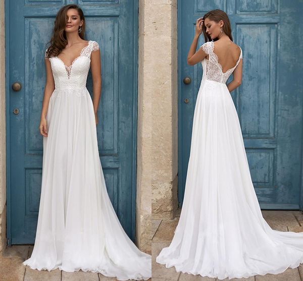 2021 new beach wedding es plus size cap sleeve v-neck lace a-line chiffon robe de mariage boho bridal gowns id5w, White
2021 new beach wedding es plus size cap sleeve v-neck lace a-line chiffon robe de mariage boho bridal gowns id5w, White