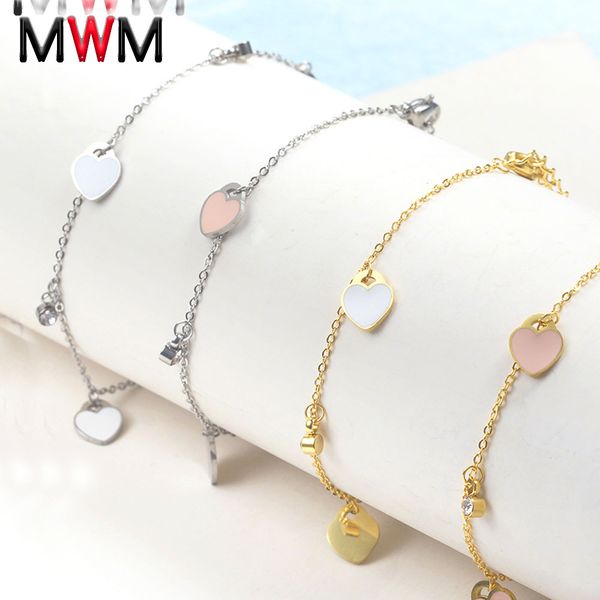 m charm bracelet for girl women stainless steel kids braclets jewelry chain link heart female braclet6254311, Golden;silver
m charm bracelet for girl women stainless steel kids braclets jewelry chain link heart female braclet6254311, Golden;silver