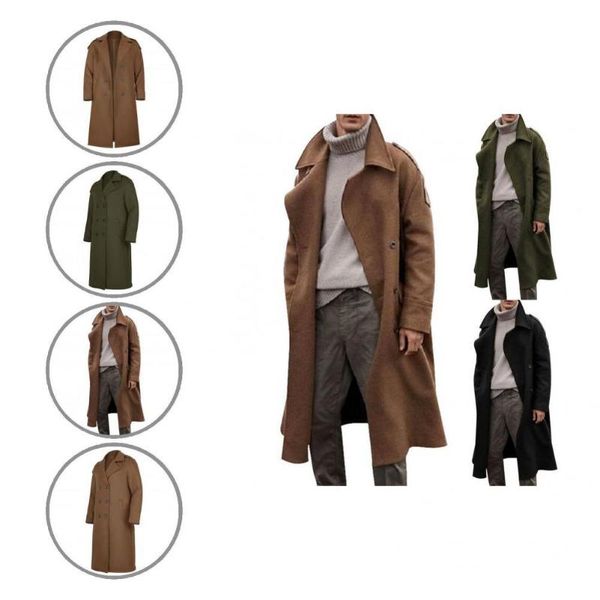 men's trench coats 4 sizes trendy wear resistant men coat cardigan long turn-down collar for dating, Tan;black
men's trench coats 4 sizes trendy wear resistant men coat cardigan long turn-down collar for dating, Tan;black
