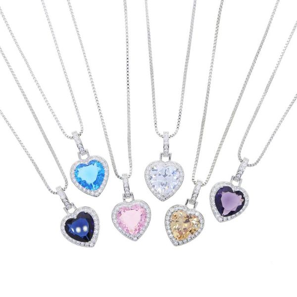 chains blue pink white colorful cubic zirconia heart pendant necklace for women hiphop iced out bling cz fashion box chain jewelry, Silver
chains blue pink white colorful cubic zirconia heart pendant necklace for women hiphop iced out bling cz fashion box chain jewelry, Silver