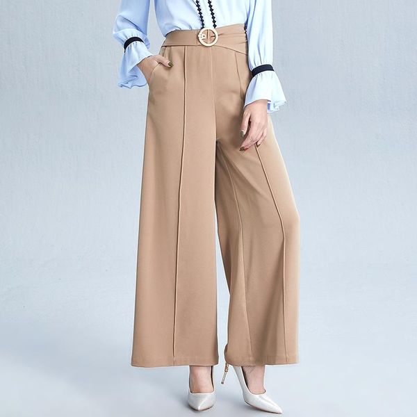 women's pants & capris spring 2021 temperament wide-leg zipper high waist flared solid color fashion loose wild women, Black;white
women's pants & capris spring 2021 temperament wide-leg zipper high waist flared solid color fashion loose wild women, Black;white