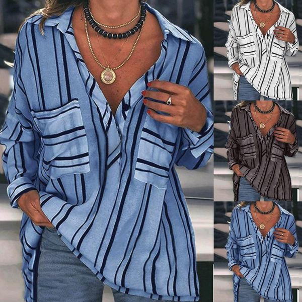 women's blouses & shirts elegant office women shirt v neck roll up sleeve button down summer stripe plus size turn-down collar blusas 2, White
women's blouses & shirts elegant office women shirt v neck roll up sleeve button down summer stripe plus size turn-down collar blusas 2, White
