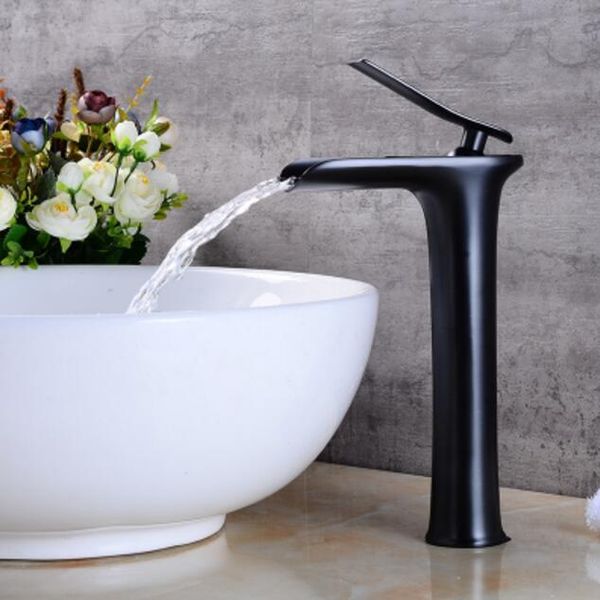 bathroom sink faucets deck mount black waterfall basin mixer faucet single handle and cold lavatory taps 6 colors
bathroom sink faucets deck mount black waterfall basin mixer faucet single handle and cold lavatory taps 6 colors