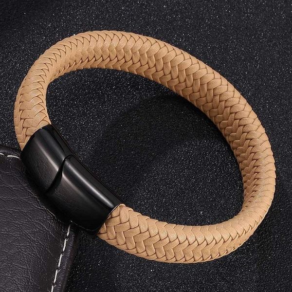 charm bracelets trendy apricot leather braided men bracelet bangles 3 colors magnetic clasps male wrist band fashion jewelry gifts 005, Golden;silver
charm bracelets trendy apricot leather braided men bracelet bangles 3 colors magnetic clasps male wrist band fashion jewelry gifts 005, Golden;silver