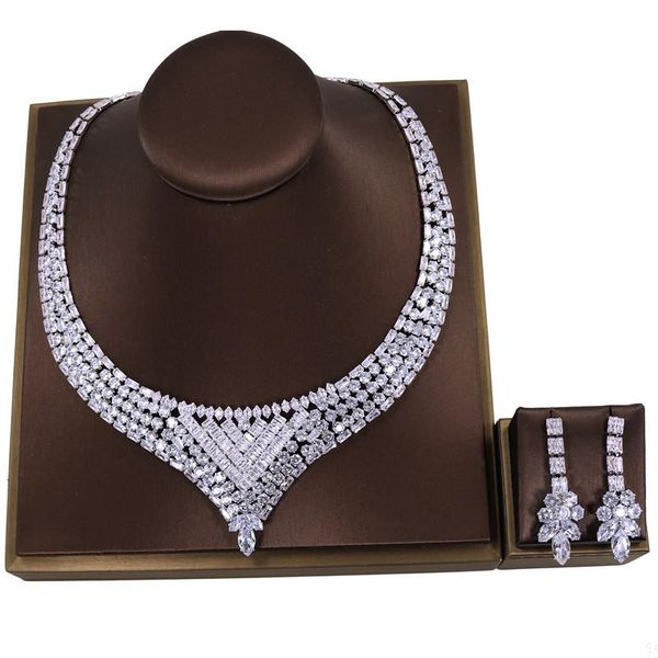 earrings & necklace handmade luxury zircon bridal earring set fashion wedding exquisite crystal jewelry wholesale accessories, Silver
earrings & necklace handmade luxury zircon bridal earring set fashion wedding exquisite crystal jewelry wholesale accessories, Silver