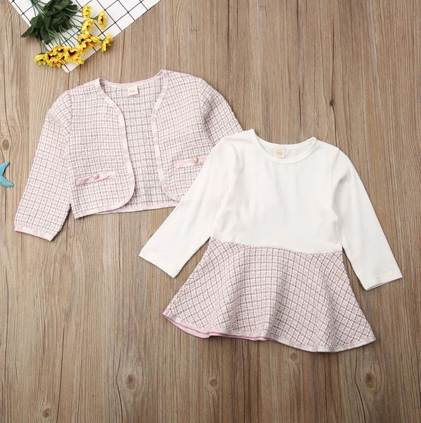 2022 toddler child baby girl plaid clothes set long sleeve knit jacket dress set elegant cute warm formal wear, White
2022 toddler child baby girl plaid clothes set long sleeve knit jacket dress set elegant cute warm formal wear, White