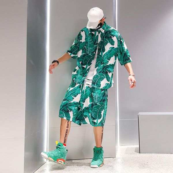 men's tracksuits summer casual suit mens hawaiian beach sets vacation clothing turn-down collars palm leaves print shirts+shorts fashio, Gray
men's tracksuits summer casual suit mens hawaiian beach sets vacation clothing turn-down collars palm leaves print shirts+shorts fashio, Gray